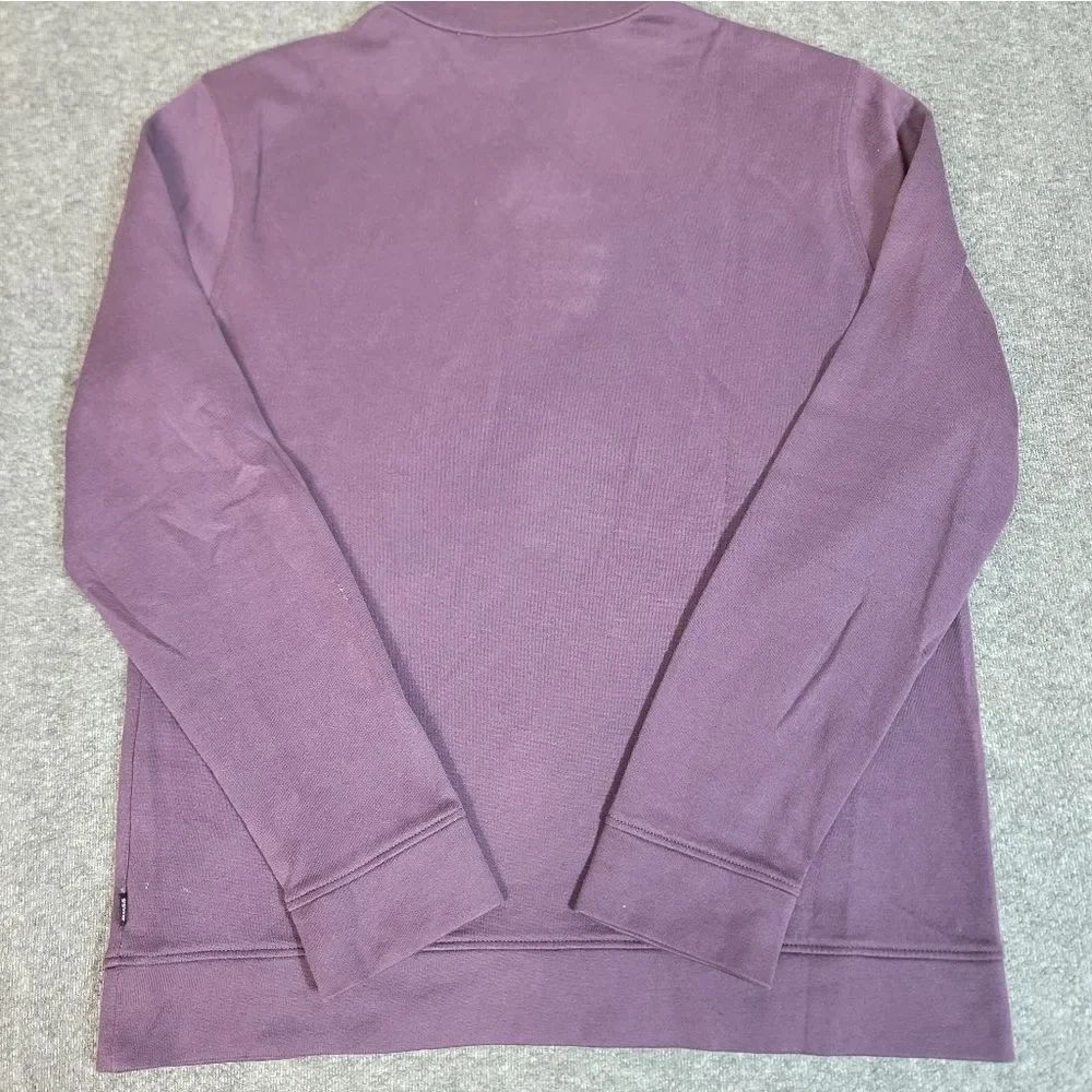 BOSS Hugo Boss 1/4 Zip Pullover Men Medium Plum Mock Neck Sweater Regular Fit